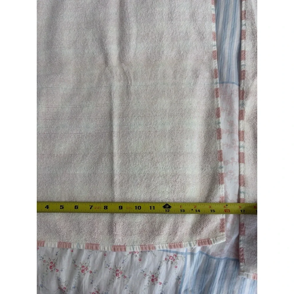 Vintage Cannon 2 Dish Towels Salmon Pink Blue Plaid Stripe 16x26